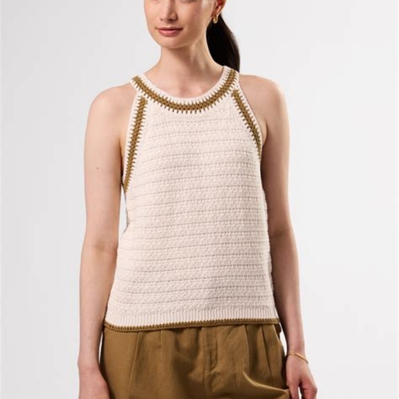 Amour Vert Tops - Amour Vert Texture Halter Ivory XL NWT